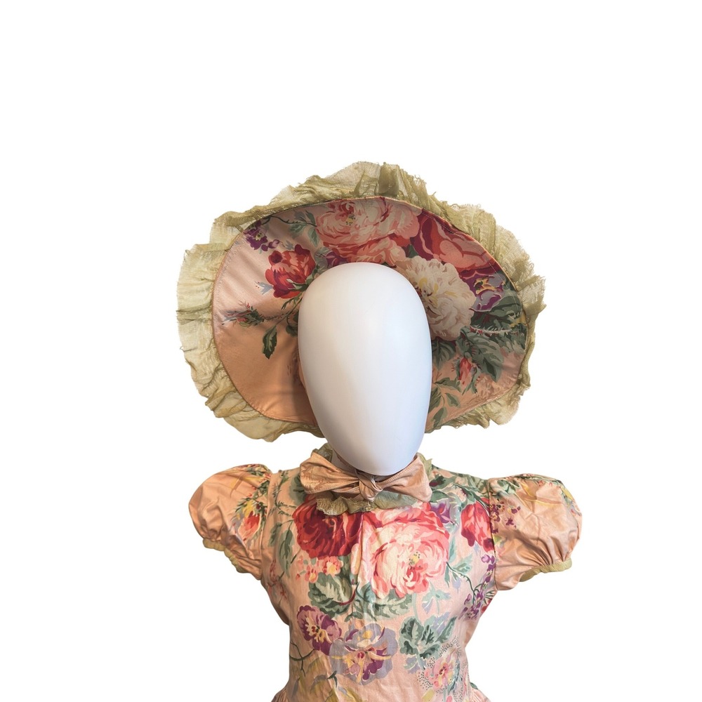 Vintage 1940s Girls Pink Floral Dance Costume Dress Set Southern Belle JS - Picture 5 of 14